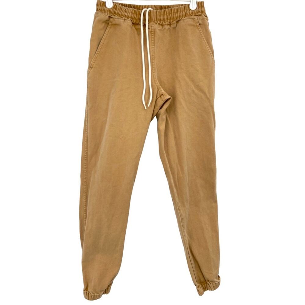 Muttonhead Unisex Joggers Canvas Twill‎ Cotton Tan Size Small